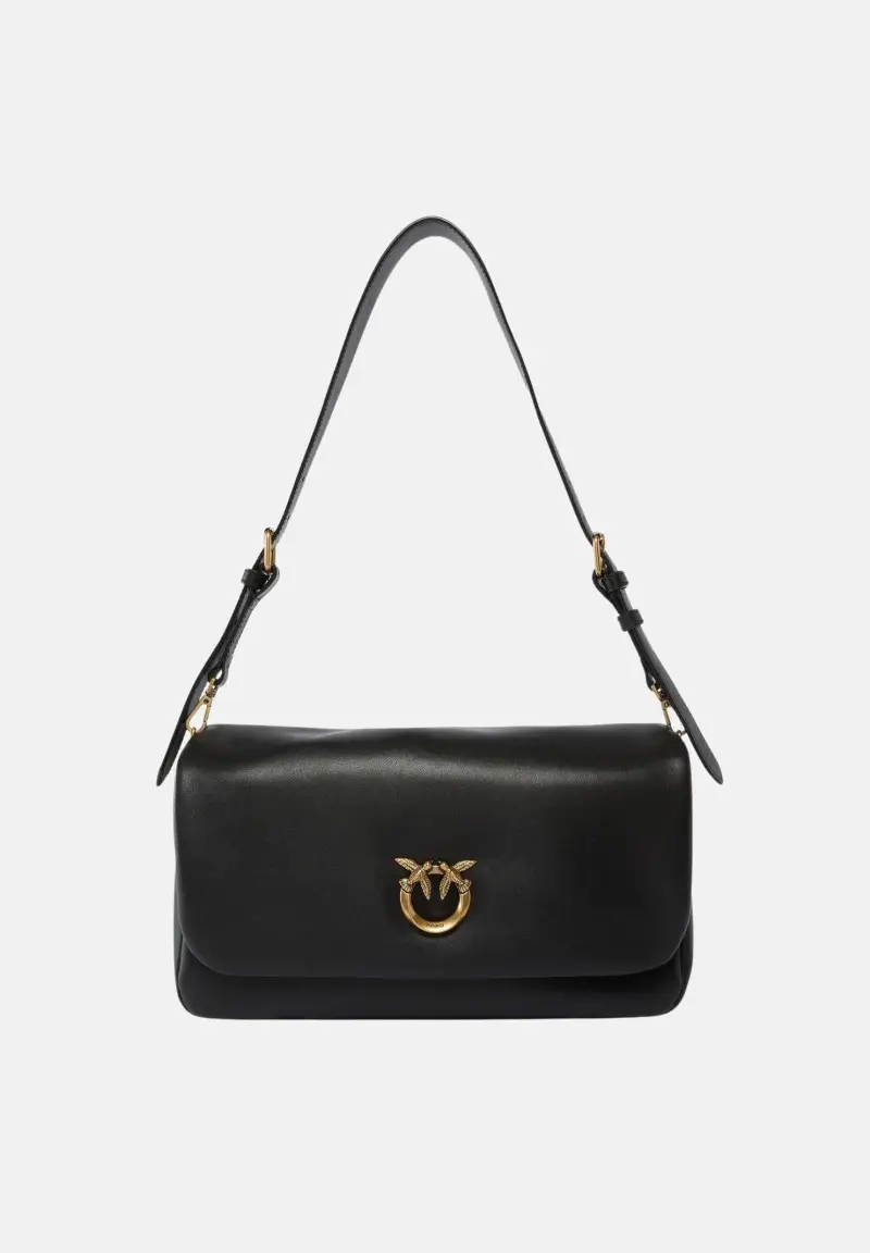 Borsa a spalla Love Bag Click Soft Horizontal Handle nera da donna