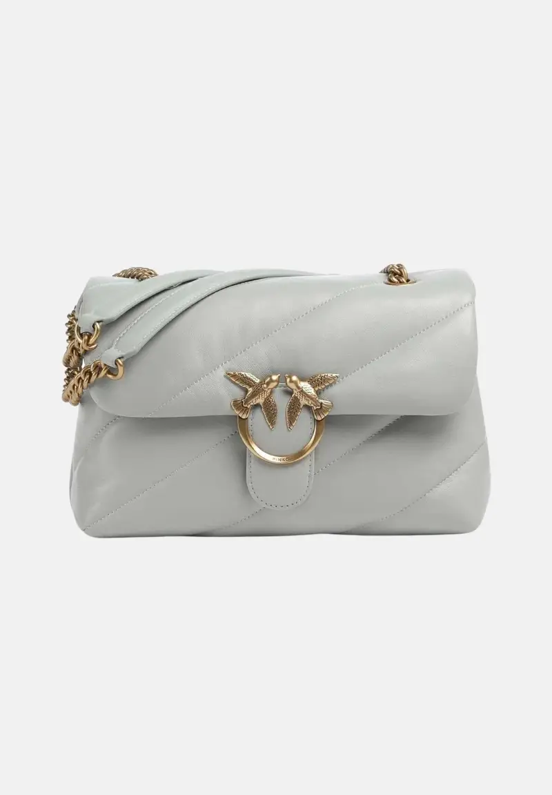 Borsa a tracolla Classic Love Bag Puff grigio perla da donna