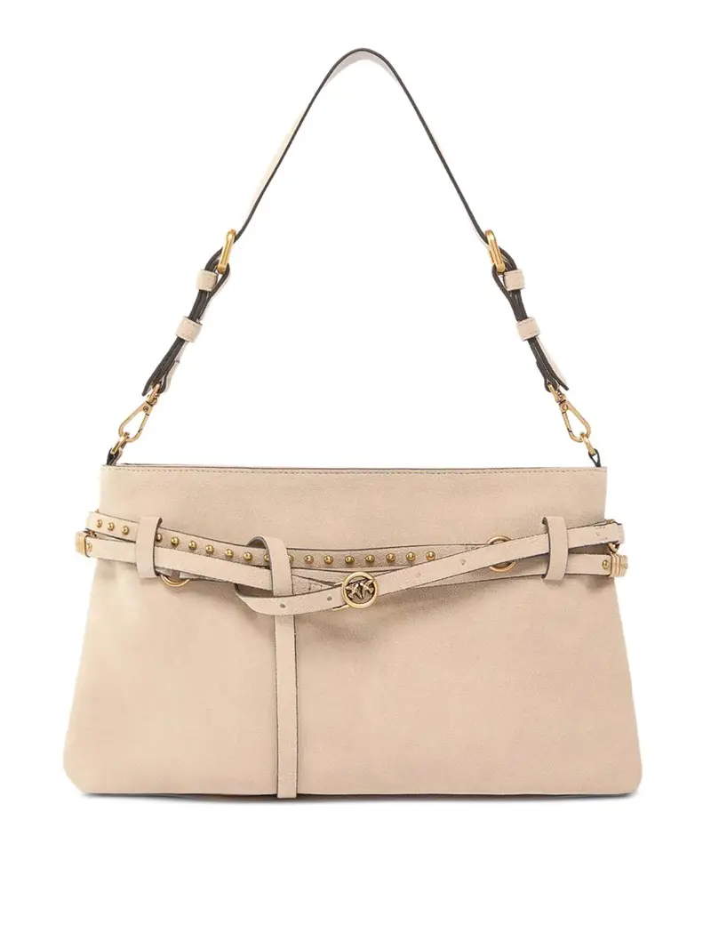 Borsa A Tracolla Con Cintura In Pelle Beige