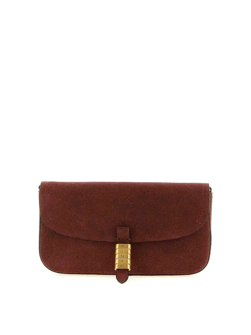 Borsa a tracolla media piatta Saddle Rosso Scuro