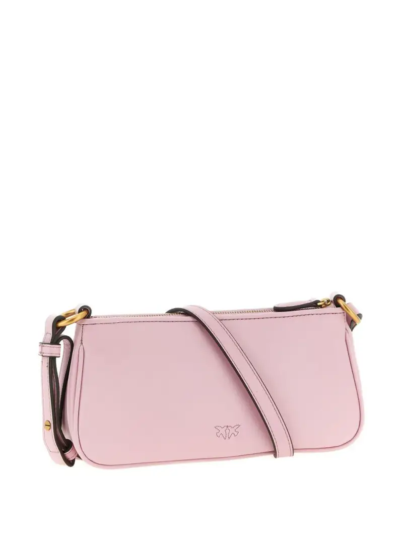 Borsa donna rosa in pelle half moon horizontal miniatura 3