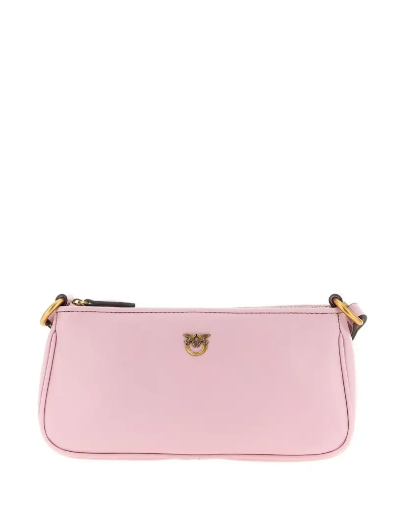 Borsa donna rosa in pelle half moon horizontal