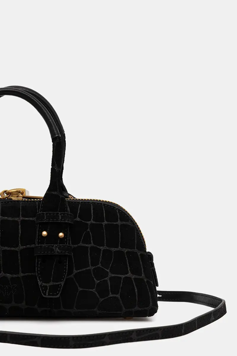 borsa in nabuk Horizontal Nero miniatura 4