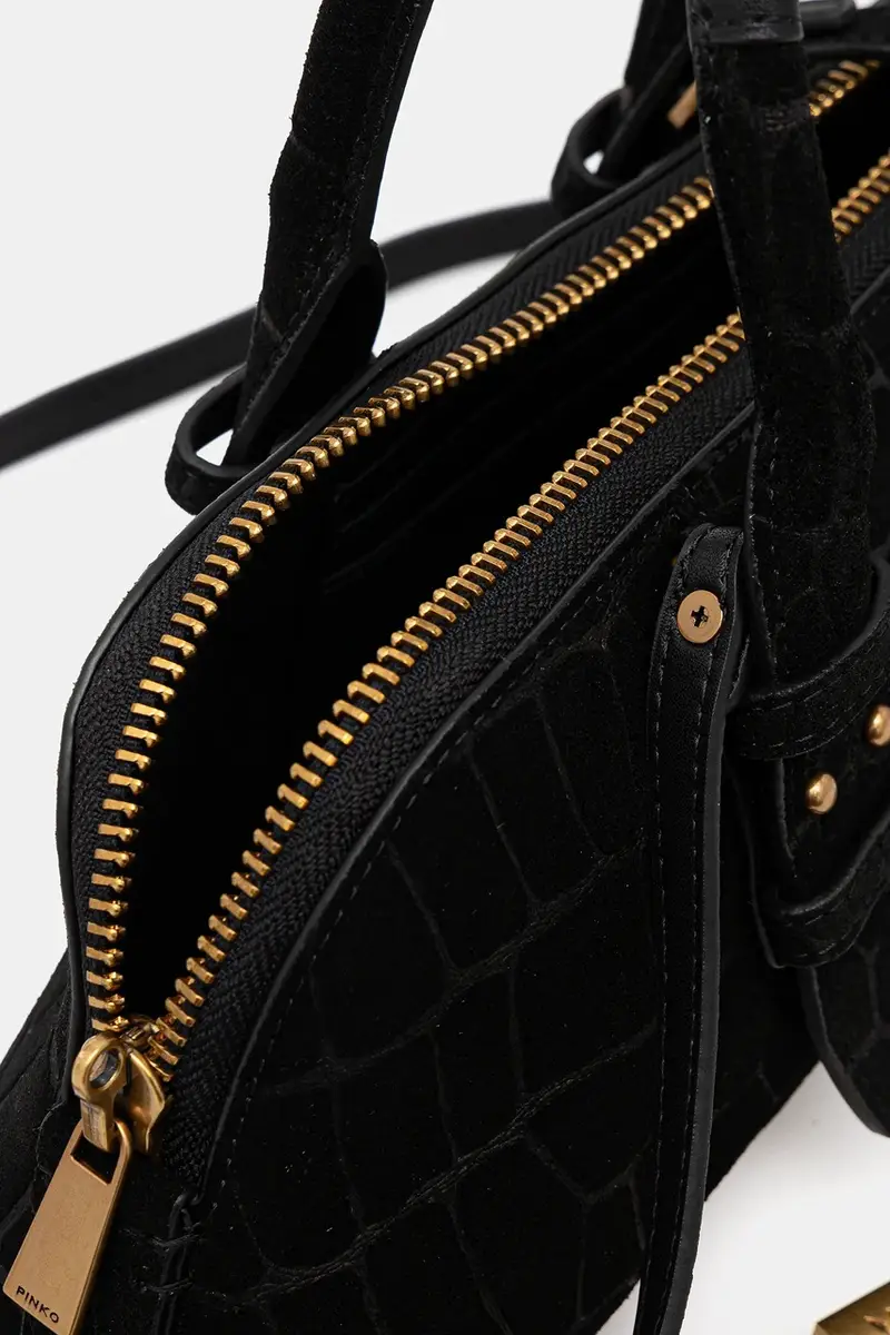 borsa in nabuk Horizontal Nero miniatura 5