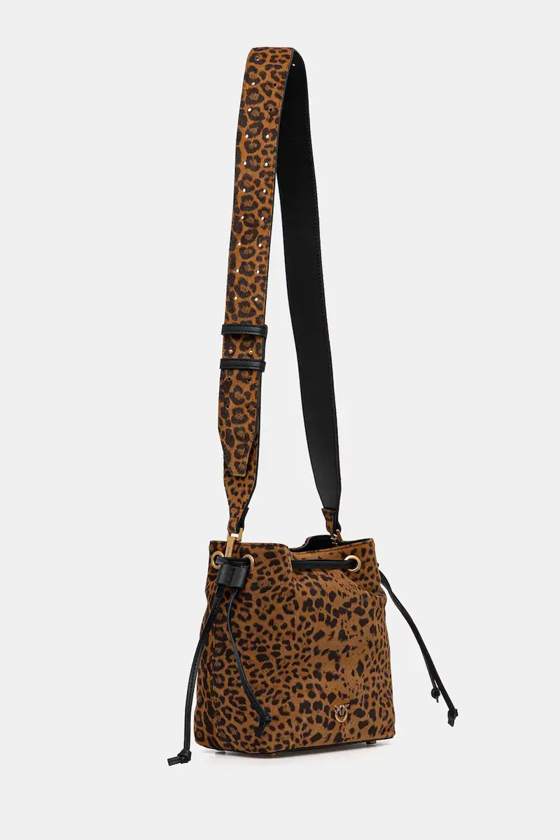 borsa in pelle scamosciata Marrone miniatura 2