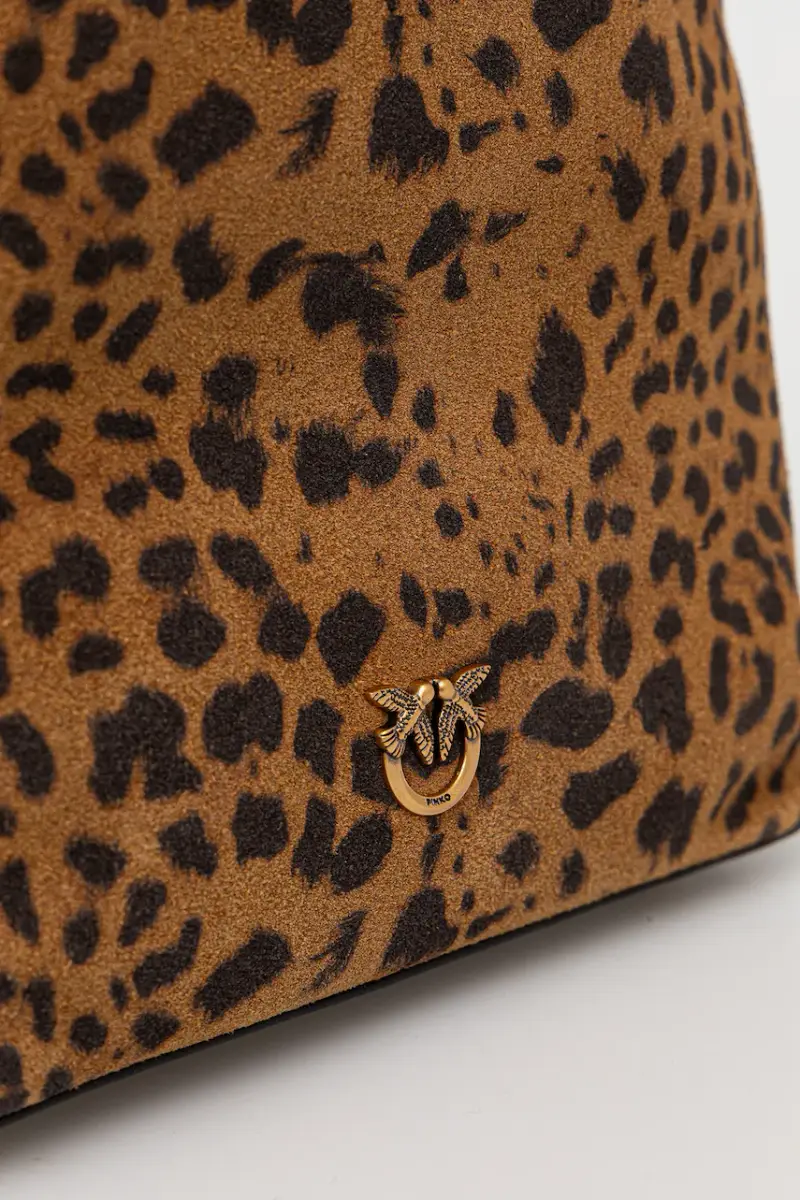 borsa in pelle scamosciata Marrone miniatura 3