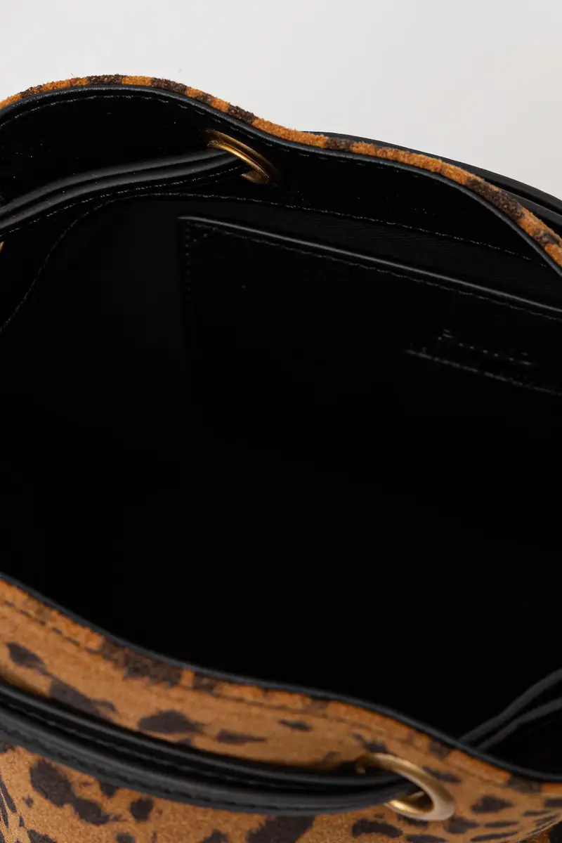 borsa in pelle scamosciata Marrone miniatura 5