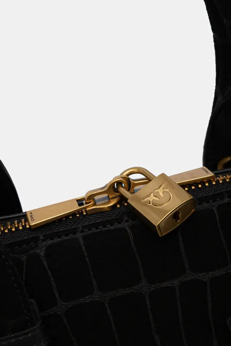 borsa in pelle scamosciata Nero miniatura 4