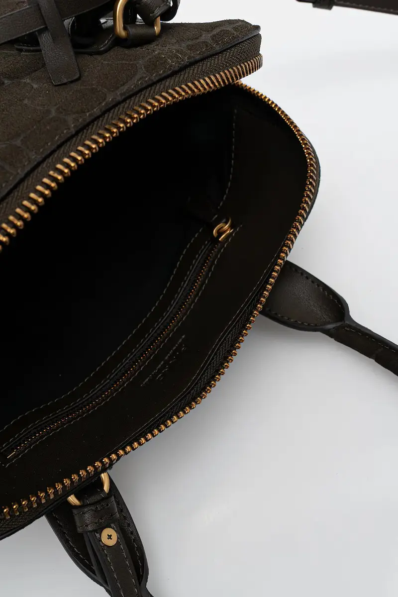 borsa in pelle scamosciata Verde miniatura 5