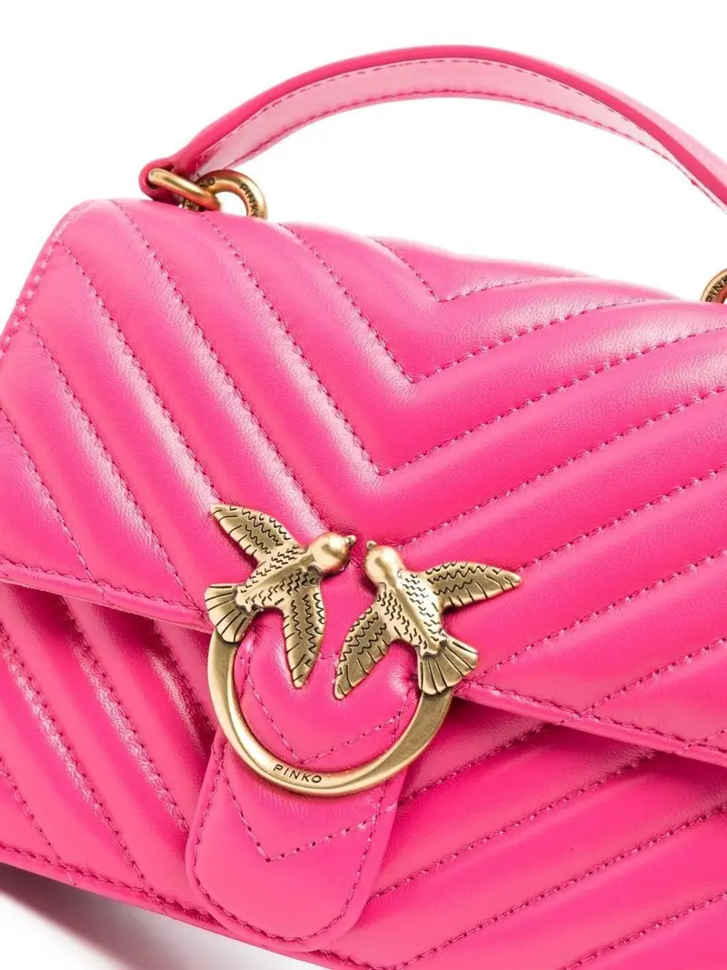 Borsa Mini Trapuntata con Fibbia Love Birds Fuxia miniatura 3
