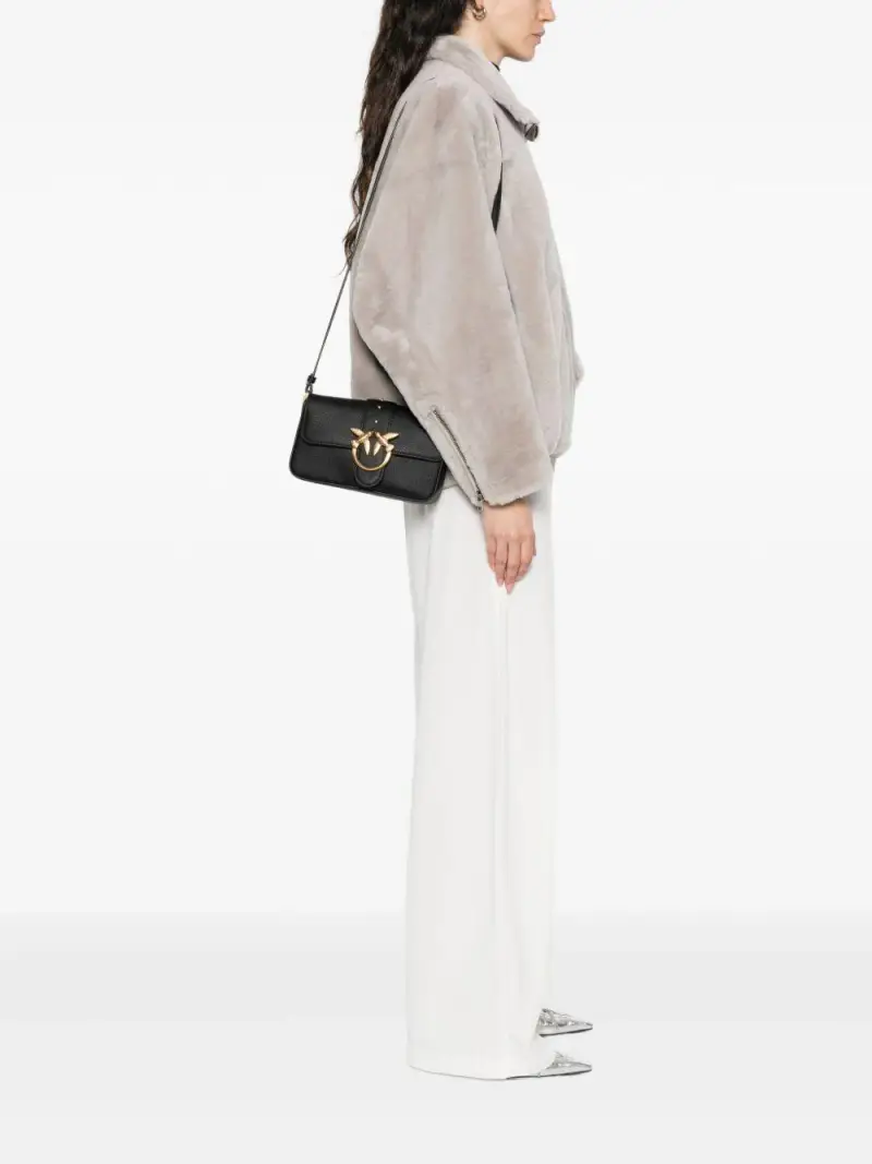 Borsa nera con borchie e chiusura Love Birds Nero miniatura 3