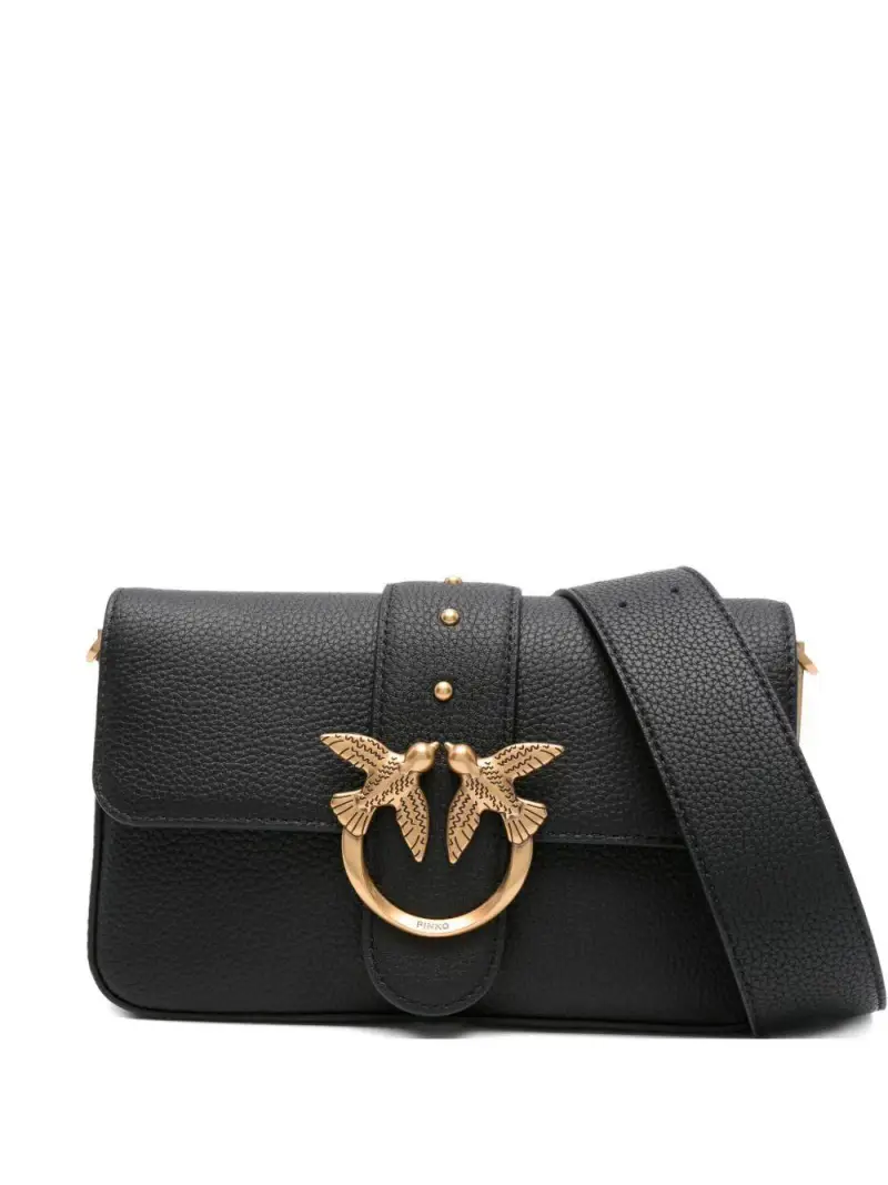 Borsa nera con borchie e chiusura Love Birds Nero