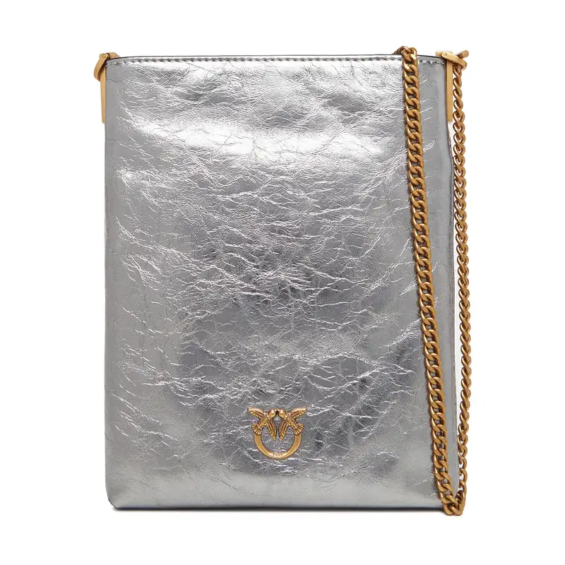 Borsetta PINKO Flat Satchel AI 25-26 PCPL 105352 A2OT Argento