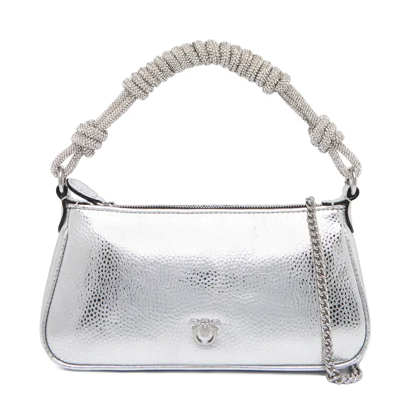 Borsetta PINKO Half Moon Baguette Mini AI 25-26 PLTT 105915 A2WD Argento