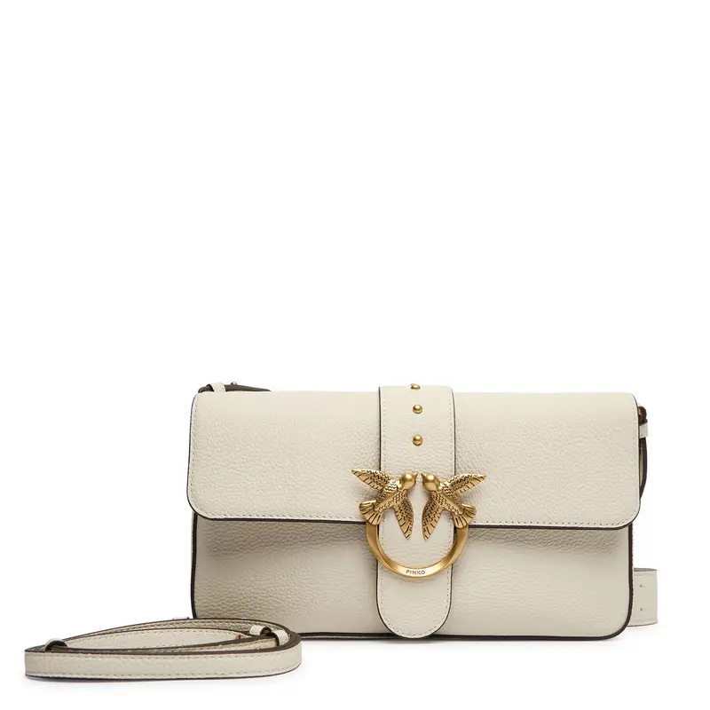 Borsetta PINKO Love One Classic Slouchy Fl PLTT 104524 A2OX Bianco