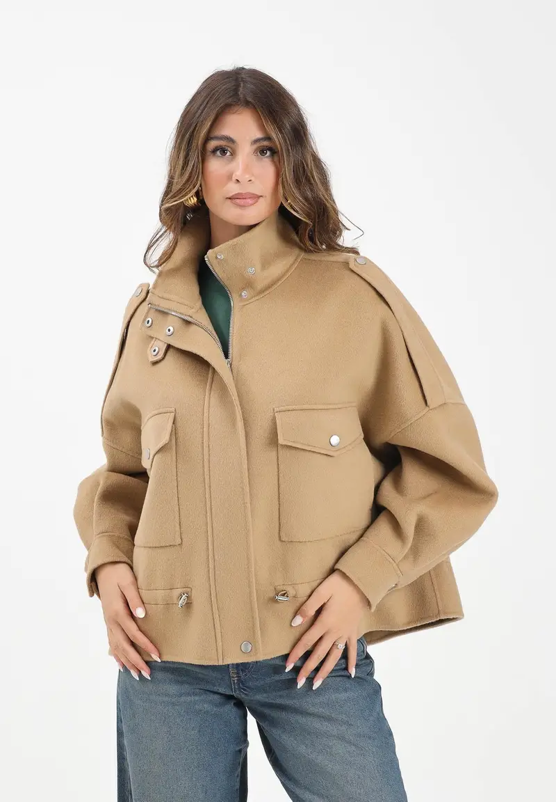 Caban cammello da donna miniatura 2