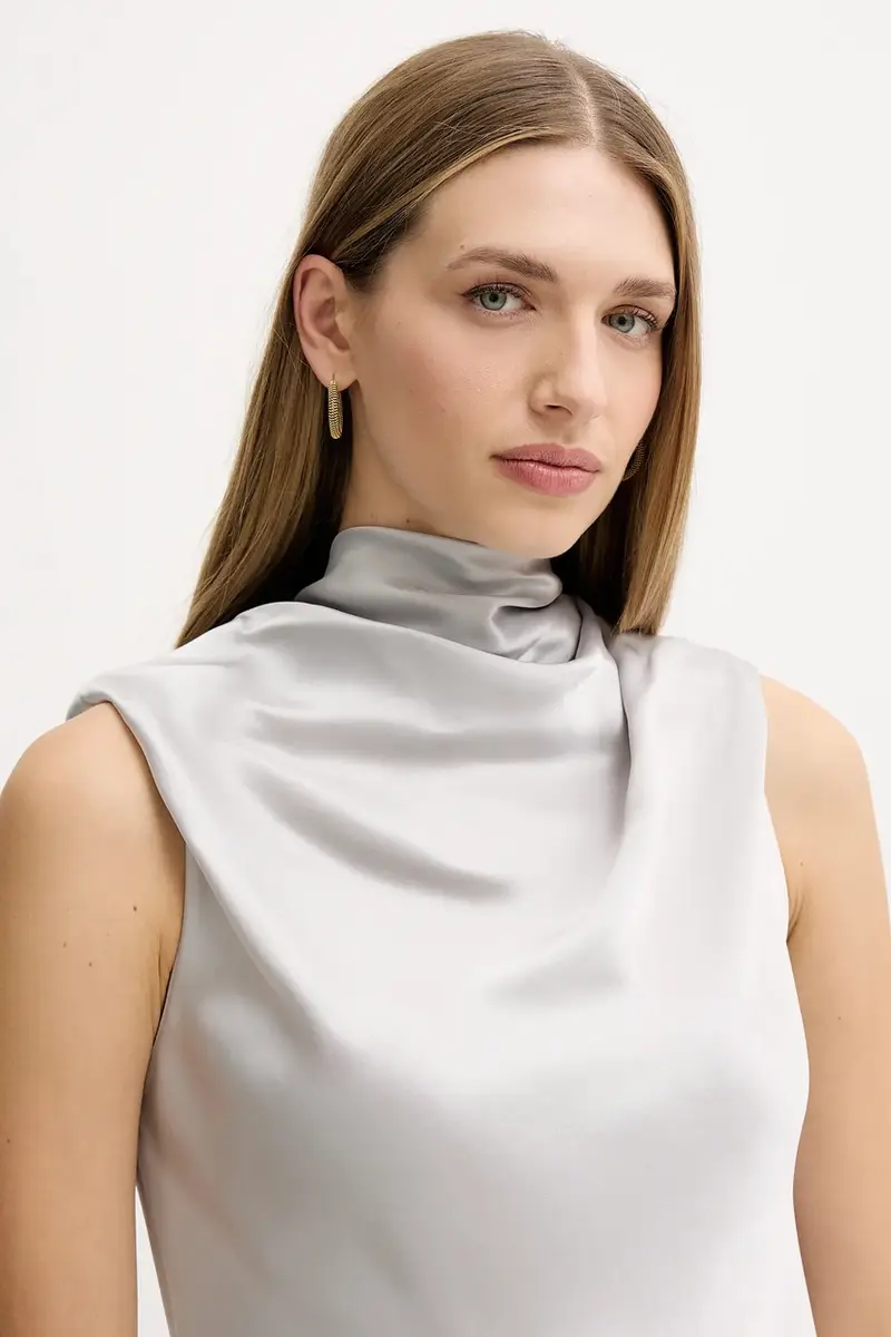 camicetta donna colore grigio 106080 A1Y5 miniatura 4