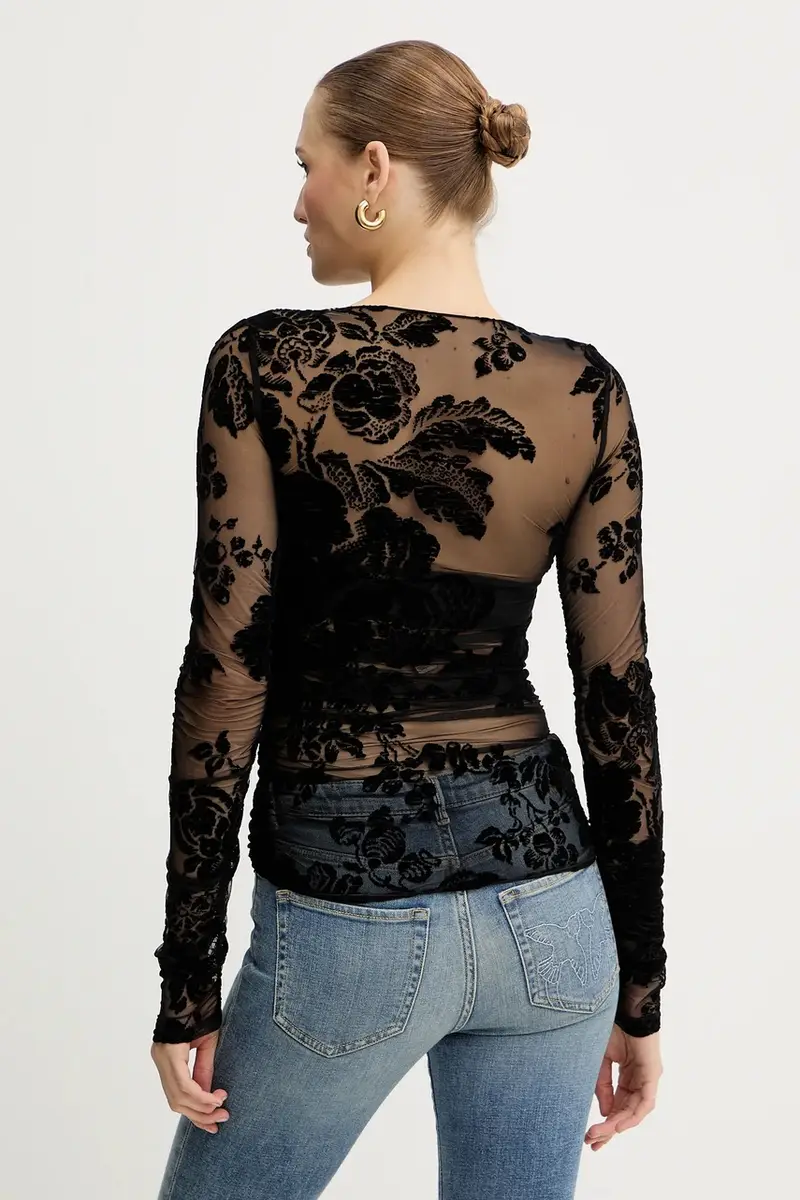 camicetta donna colore nero 105601 A2QD miniatura 3