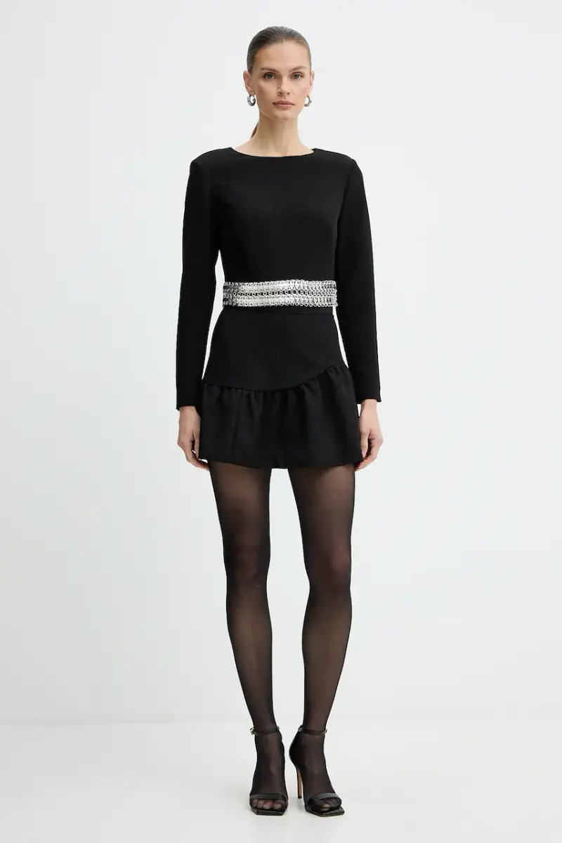 camicetta donna colore nero con applicazione 105955 A2YH miniatura 2