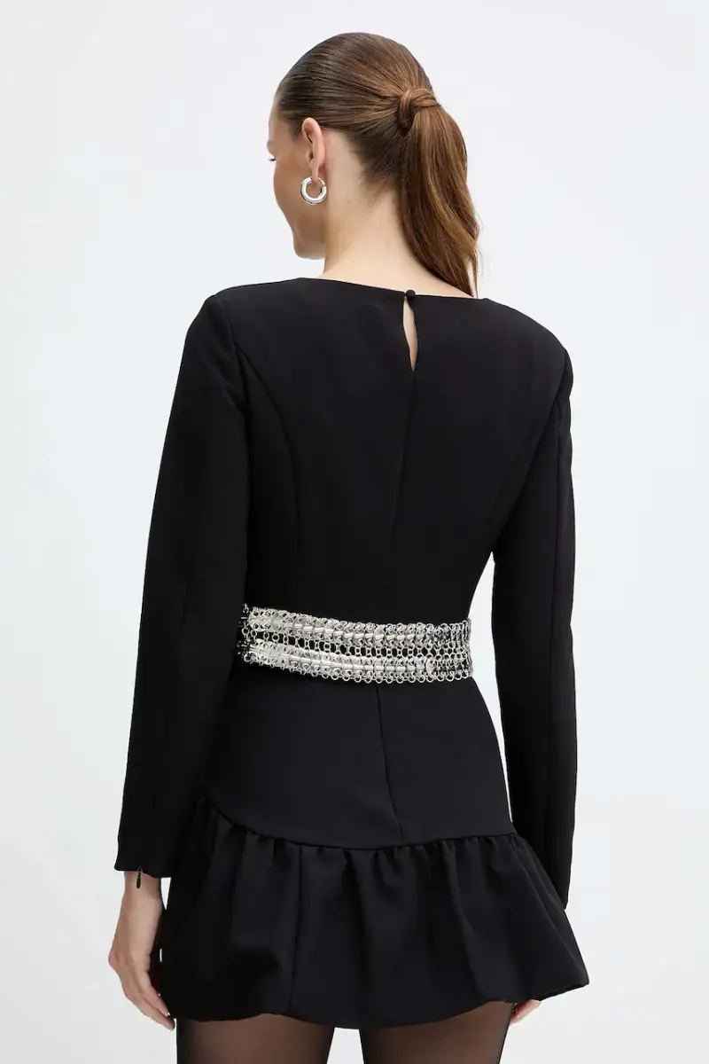 camicetta donna colore nero con applicazione 105955 A2YH miniatura 3