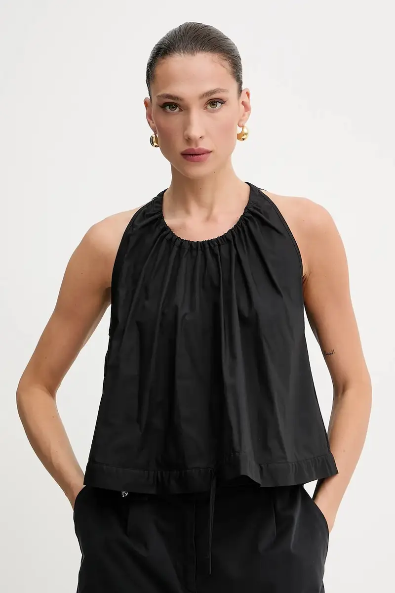 camicetta in cotone donna colore nero 104953 A2CR