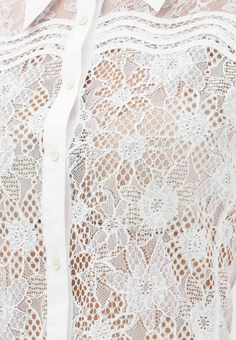 Camicia a manica lunga COLINE bianca da donna miniatura 3