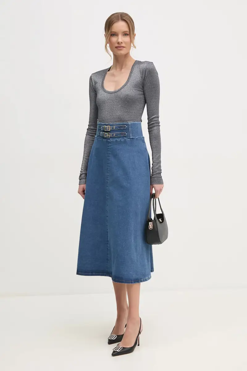 camicia a maniche lunghe donna colore argento 104650 A2CQ miniatura 2