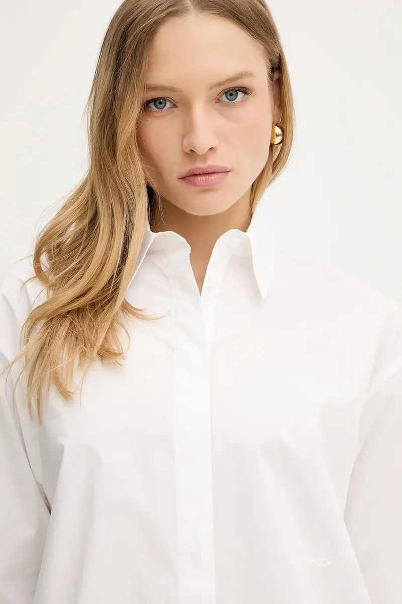 camicia in cotone donna colore bianco 102476 A2CR miniatura 4