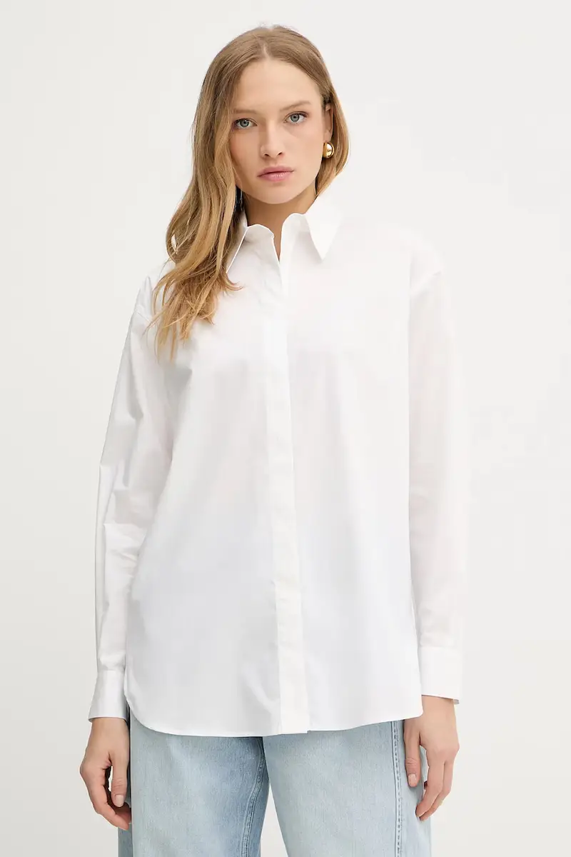 camicia in cotone donna colore bianco 102476 A2CR