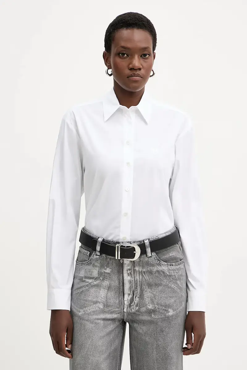 camicia in cotone donna colore bianco 105591 A2T4