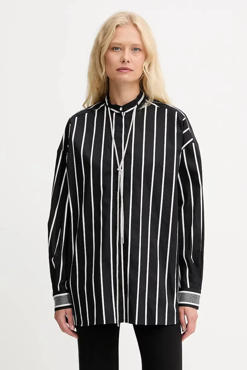 camicia in cotone donna colore nero 105606 A2TB