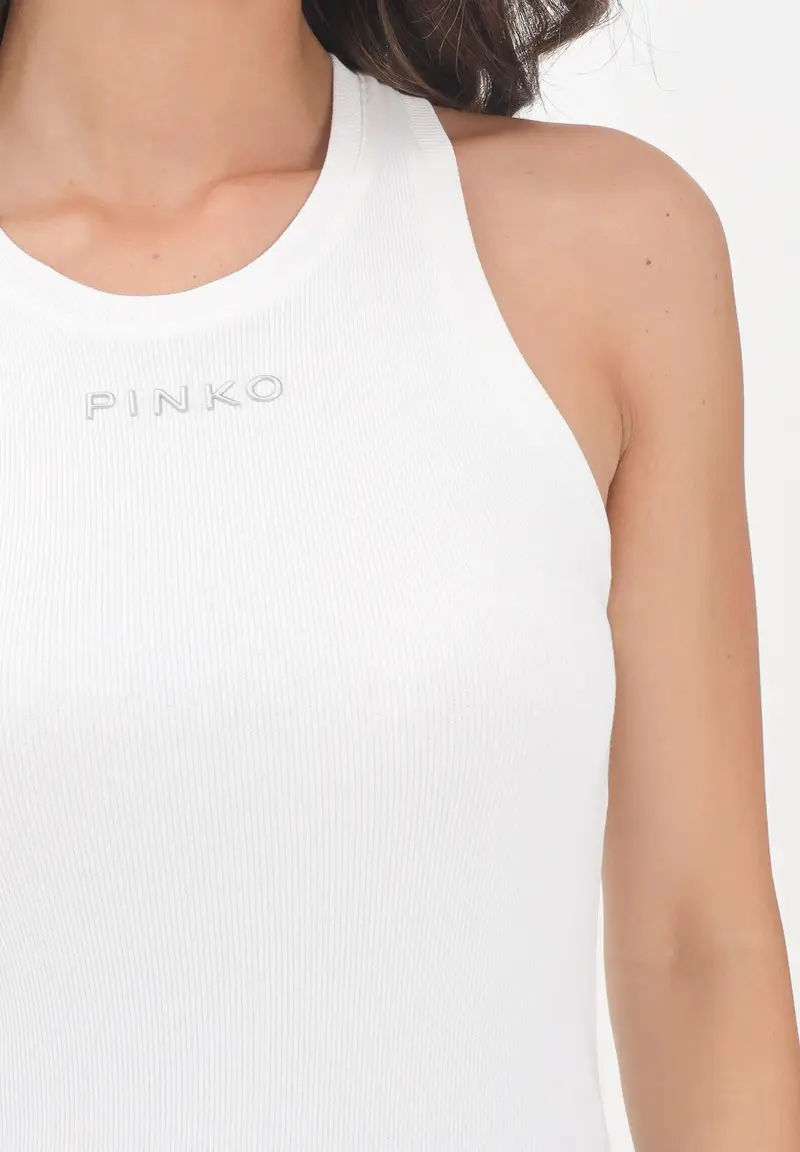 PINKO Canotta bianca da donna personalizzata con mini logo PINKO miniatura 2
