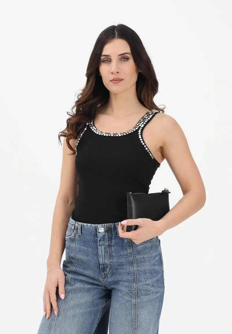 Canotta CORIANDOLI nera da donna miniatura 2