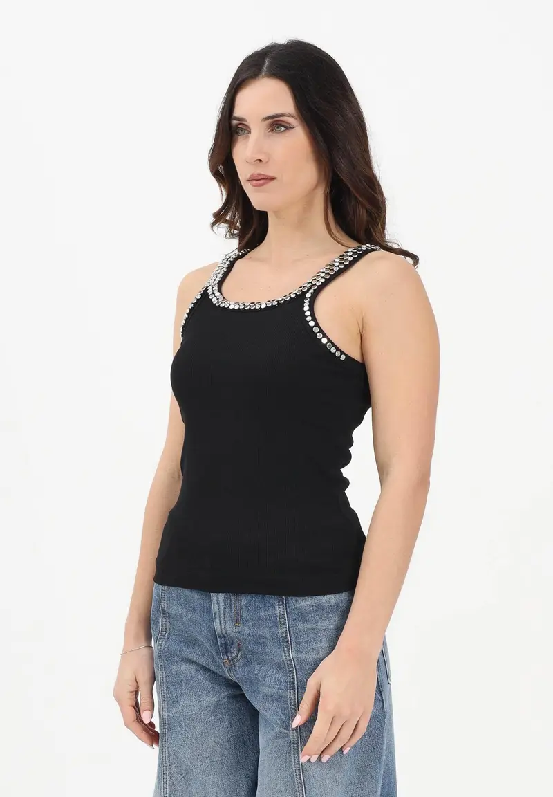 Canotta CORIANDOLI nera da donna