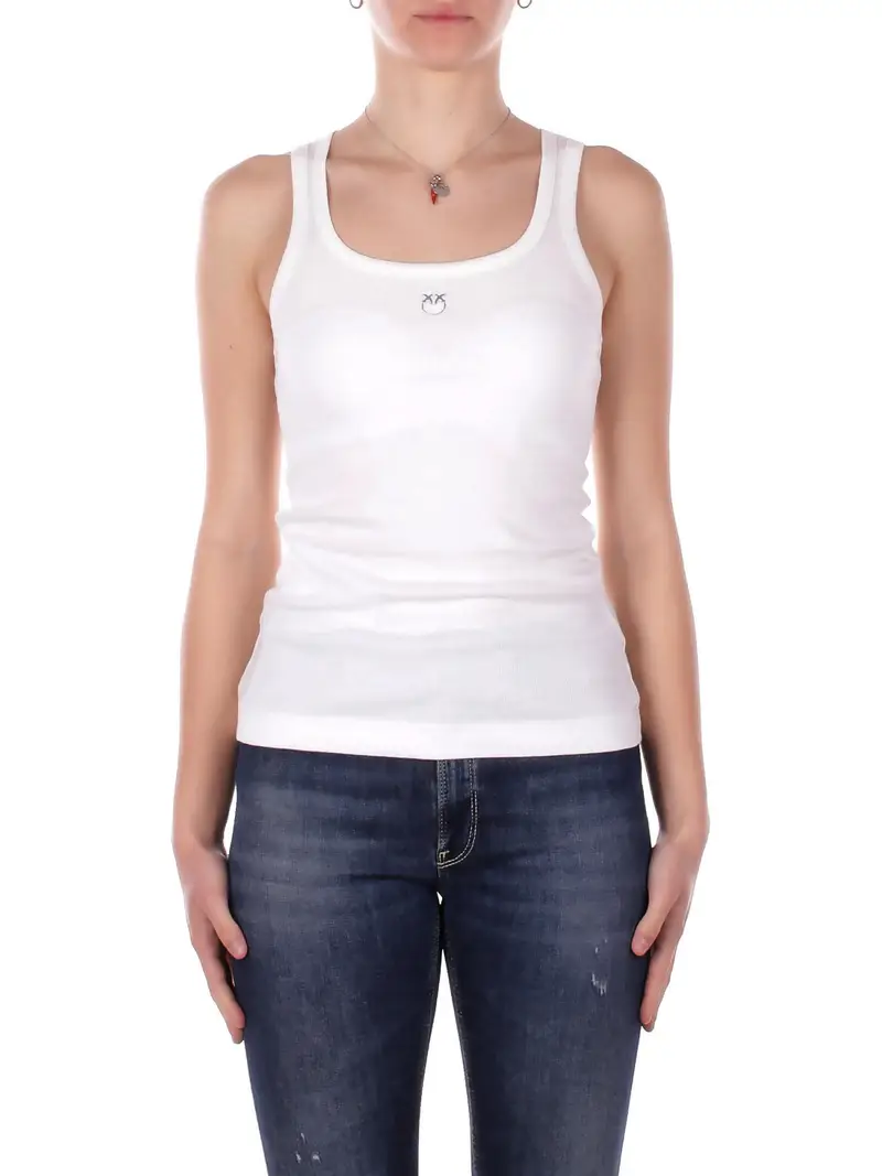 Canotta Donna PINKO Bianco Calcolatore canottiera