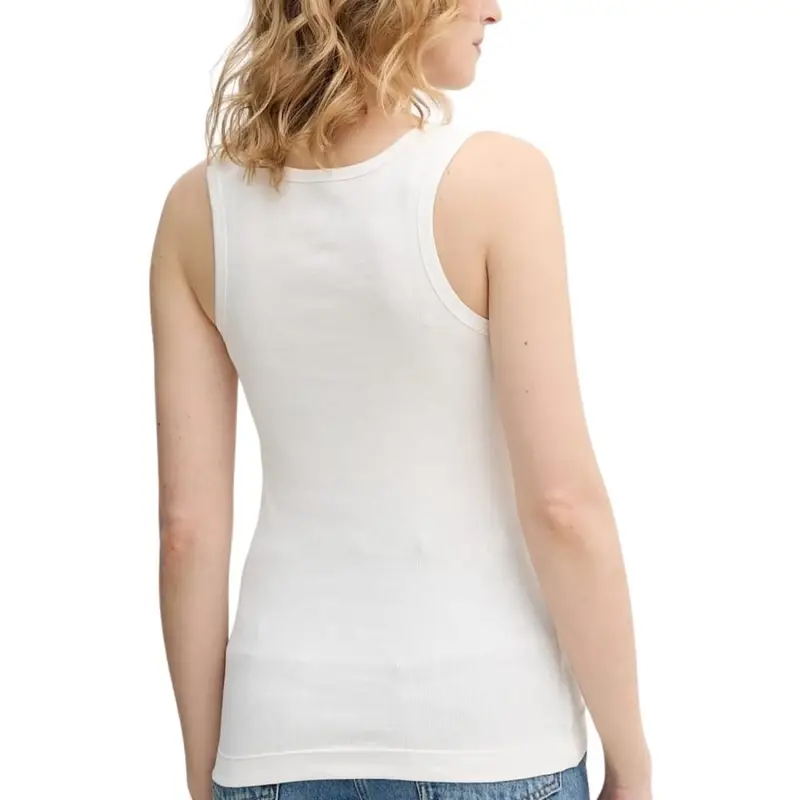 canottiera da donna con mini logo ton sur ton sul davanti bianca miniatura 3