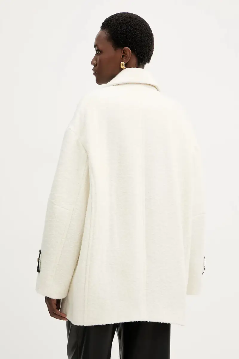 cappotto con aggiunta di lana colore beige 105559 A2SH miniatura 3