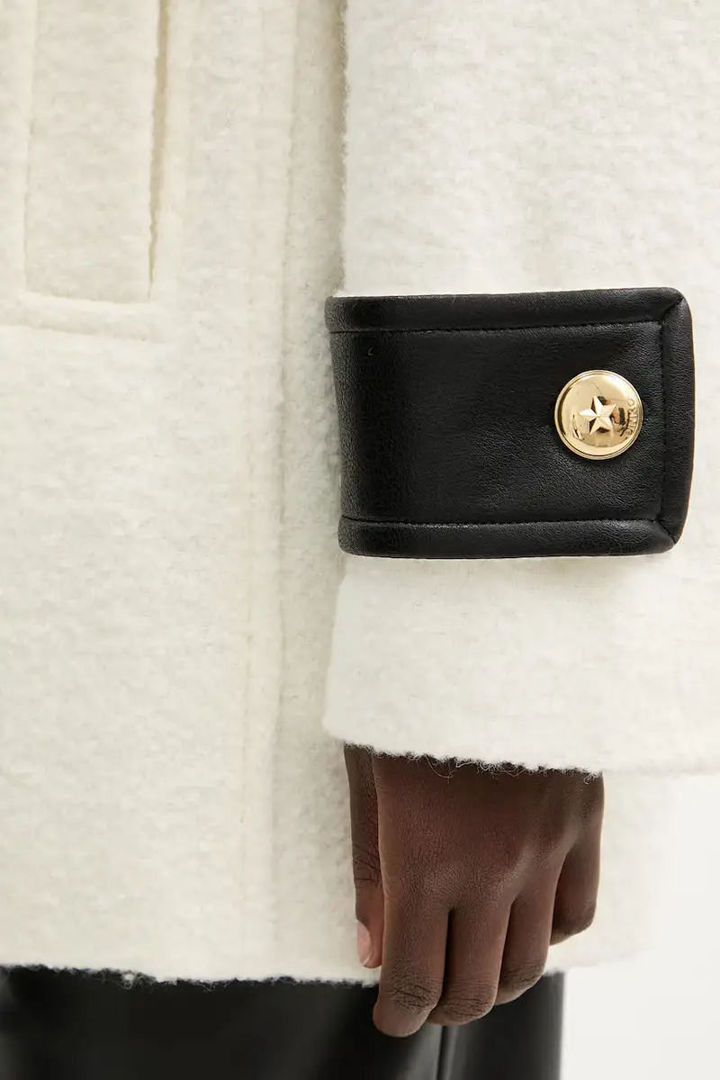 cappotto con aggiunta di lana colore beige 105559 A2SH miniatura 5