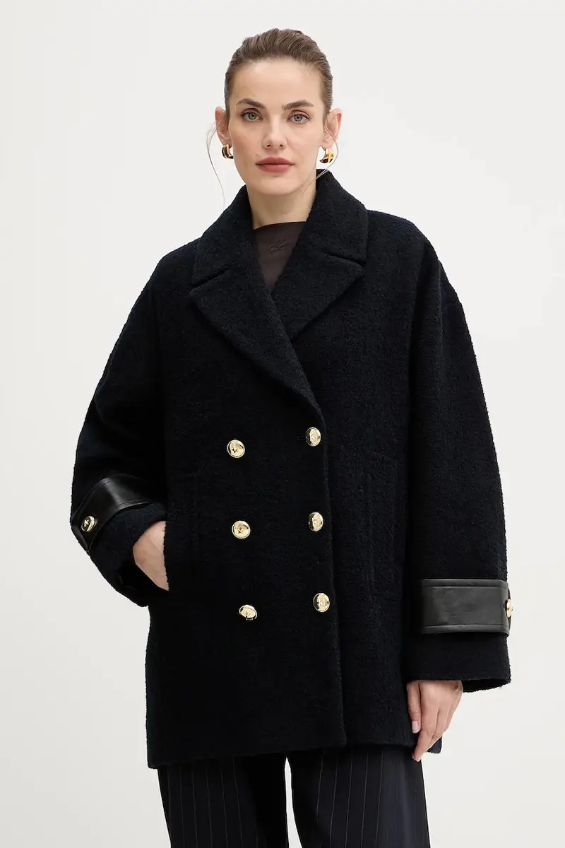 cappotto con aggiunta di lana colore blu navy 105559 A2SH