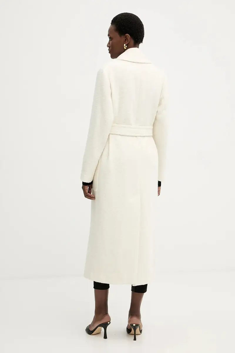 cappotto con lana colore beige 105695 A2UB miniatura 3