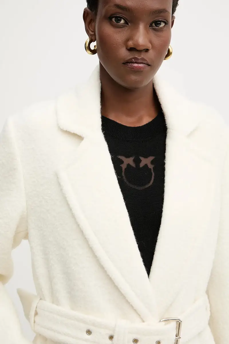 cappotto con lana colore beige 105695 A2UB miniatura 4