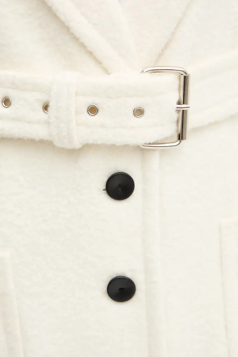 cappotto con lana colore beige 105695 A2UB miniatura 5