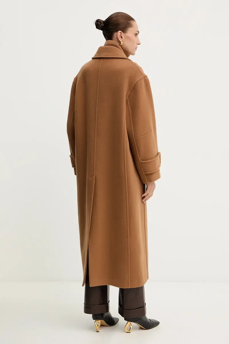 cappotto con lana colore marrone 105770 A2SM miniatura 3