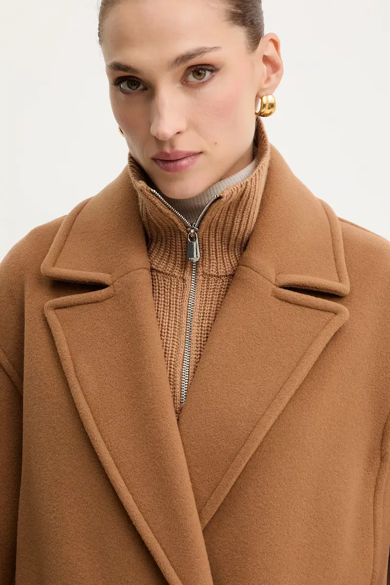 cappotto con lana colore marrone 105770 A2SM miniatura 4