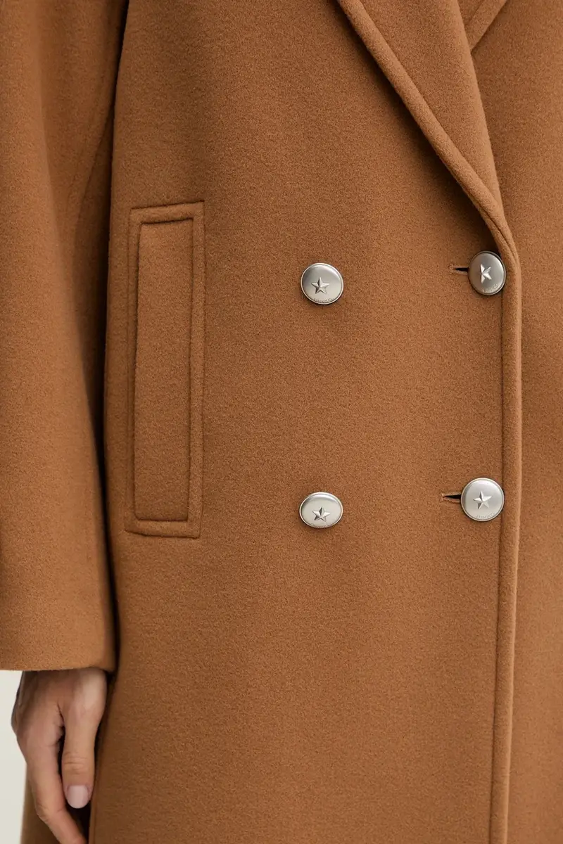 cappotto con lana colore marrone 105770 A2SM miniatura 5