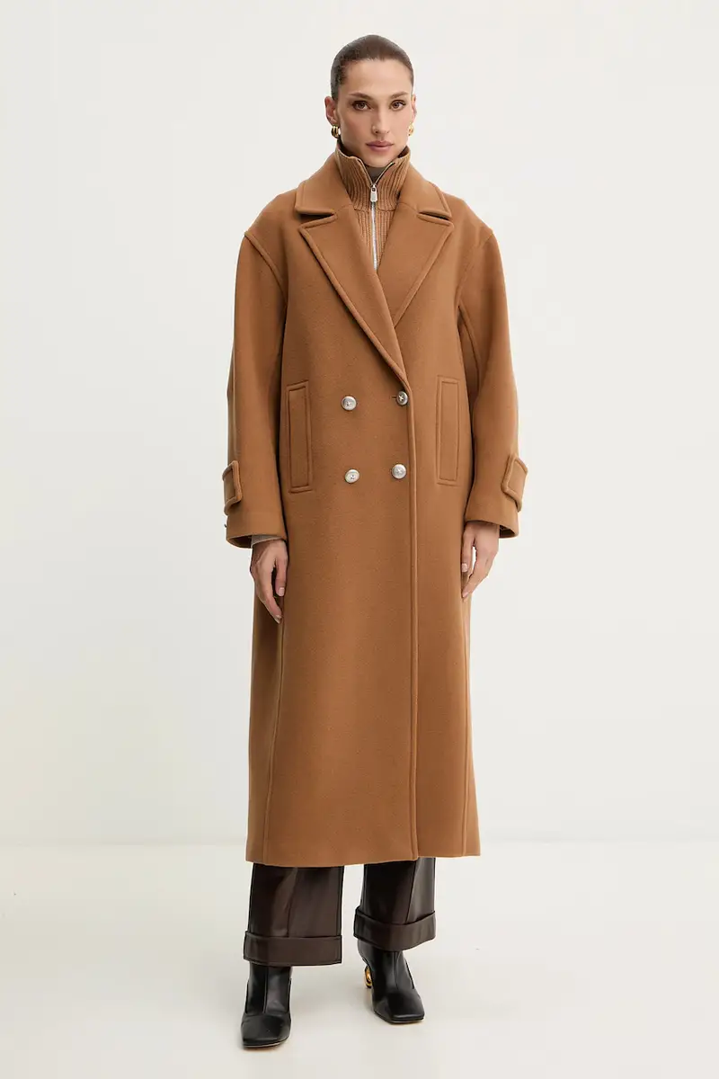 cappotto con lana colore marrone 105770 A2SM