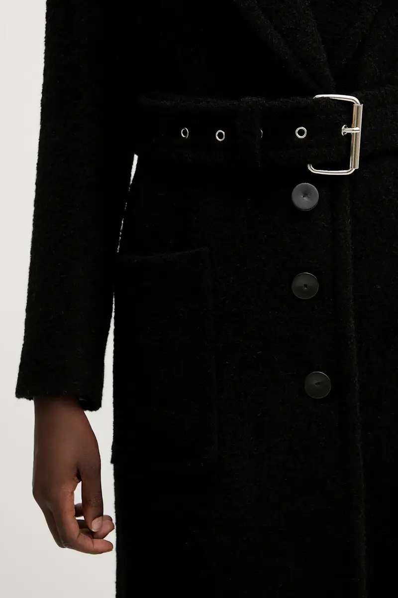 cappotto con lana colore nero 105695 A2UB miniatura 5