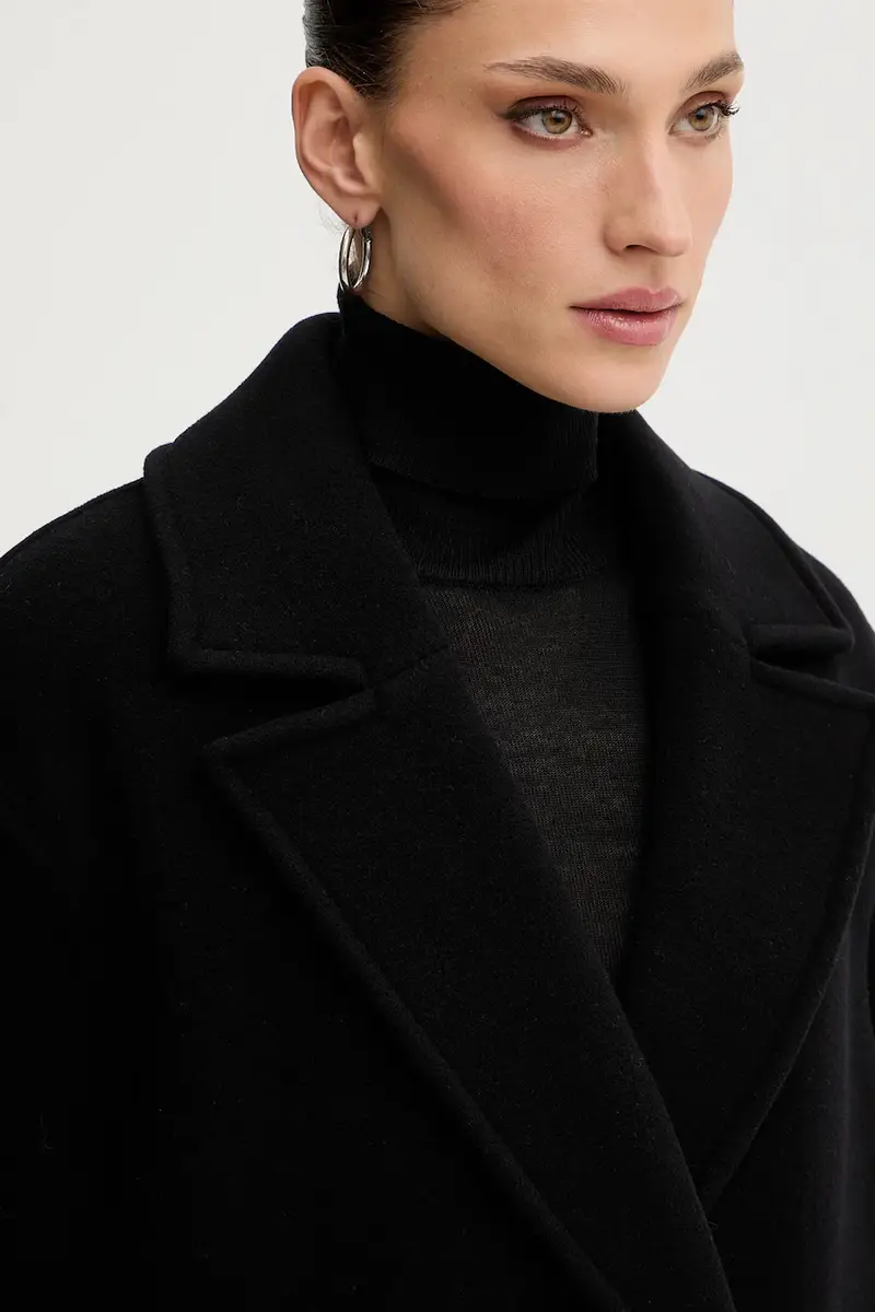 cappotto con lana colore nero 105770 A2SM miniatura 4