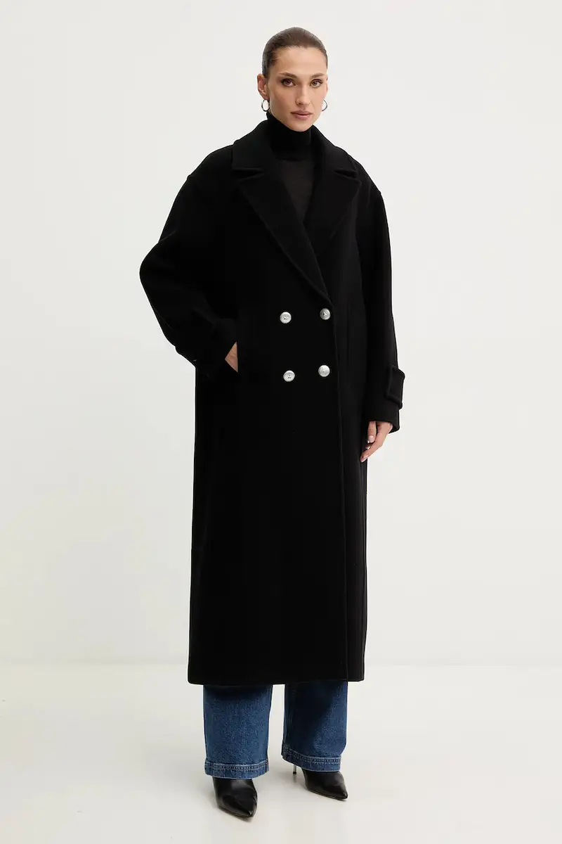 cappotto con lana colore nero 105770 A2SM