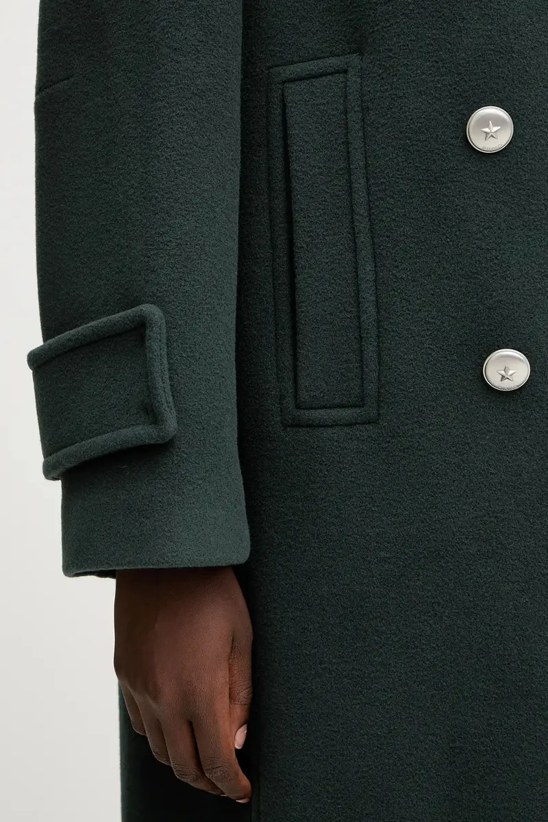 cappotto con lana colore verde 105770 A2SM miniatura 5